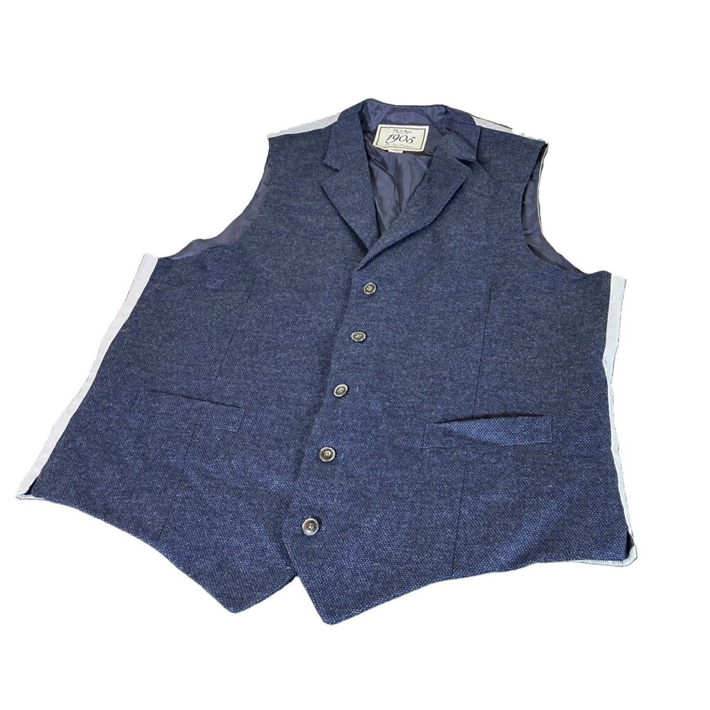 Jos. A. Bank 1905 Mens Vest Large Navy 100% Wool Button Front